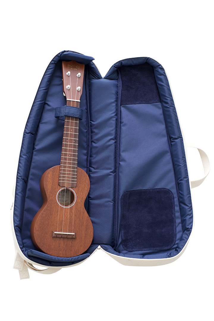 Porter Classic ★★★ - INDIGO PALAKA UKULELE CASE - WHITE - KANAZAWA EXCLUSIVE