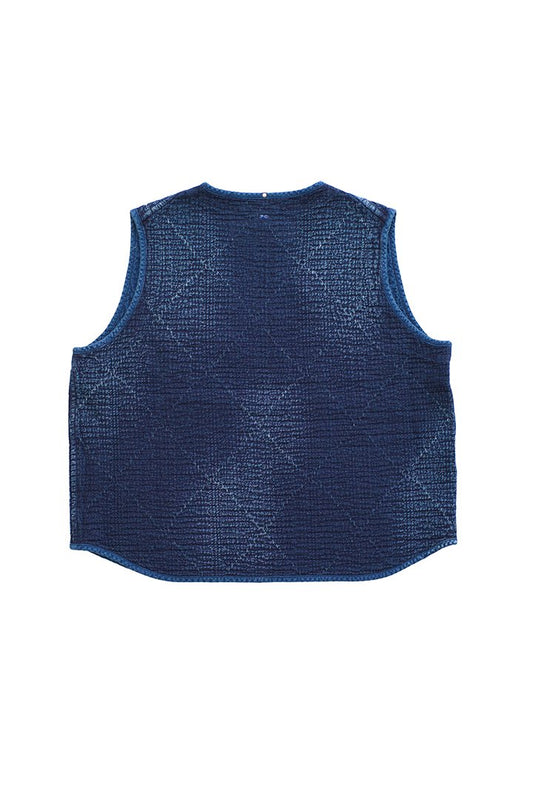 Porter Classic - SASHIKO PULLOVER VEST - BLUE