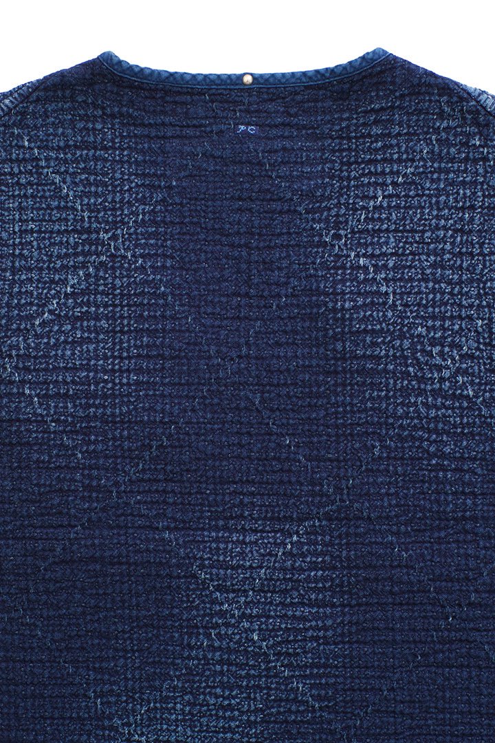 Porter Classic - SASHIKO PULLOVER VEST - BLUE