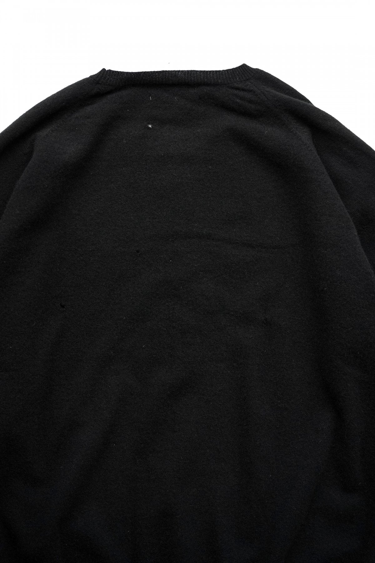 OLD JOE - DISTRESSED RAM WOOL SWEATER - BLACK