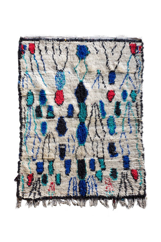 MOROCCAN RUG - AZILAL ( VINTAGE ) - A 122 ( W125cm × H160cm )