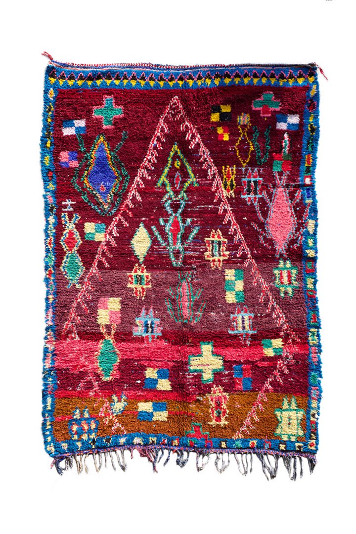 MOROCCAN RUG - AZILAL ( VINTAGE ) - A 95 ( W145cm × H215cm )