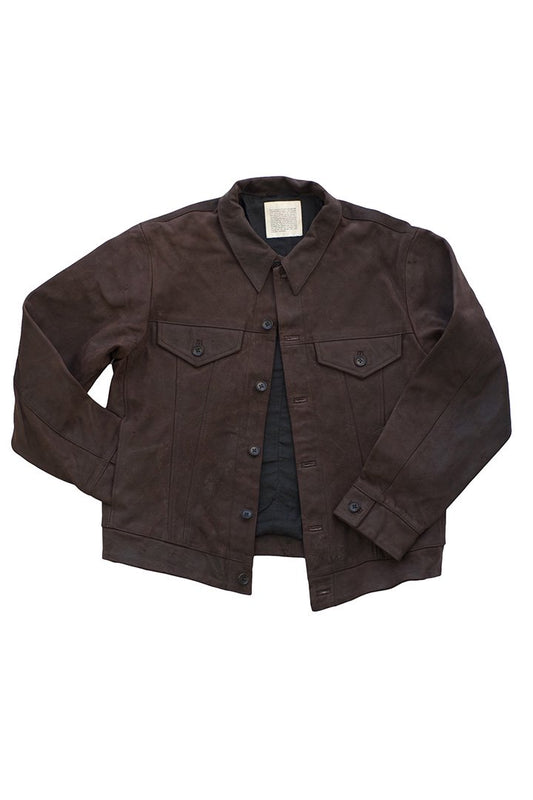 OLD JOE - PRIMITIVE LEATHER SHORT JACKET - BITTER CHOCO