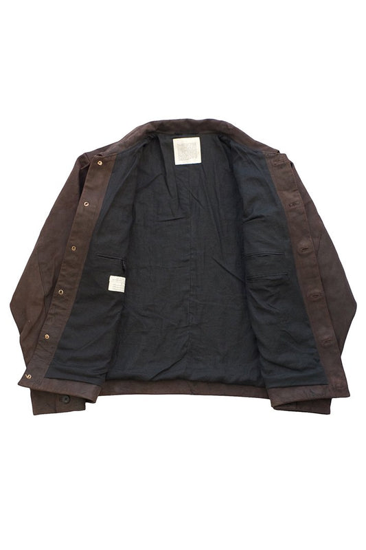 OLD JOE - PRIMITIVE LEATHER SHORT JACKET - BITTER CHOCO