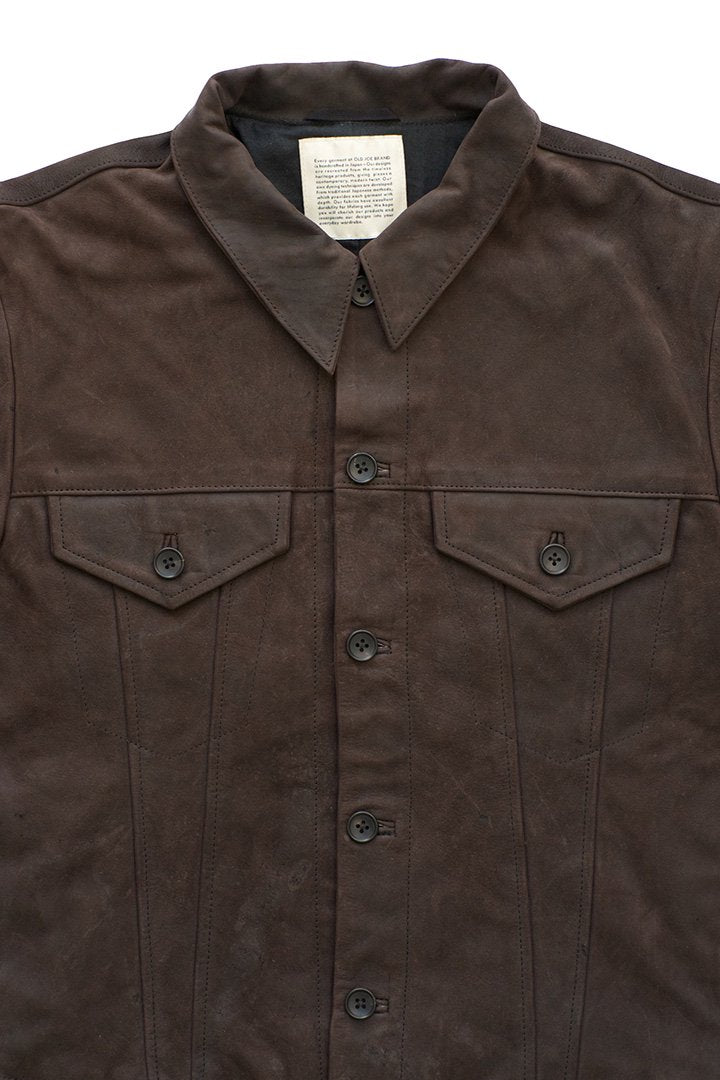 OLD JOE - PRIMITIVE LEATHER SHORT JACKET - BITTER CHOCO