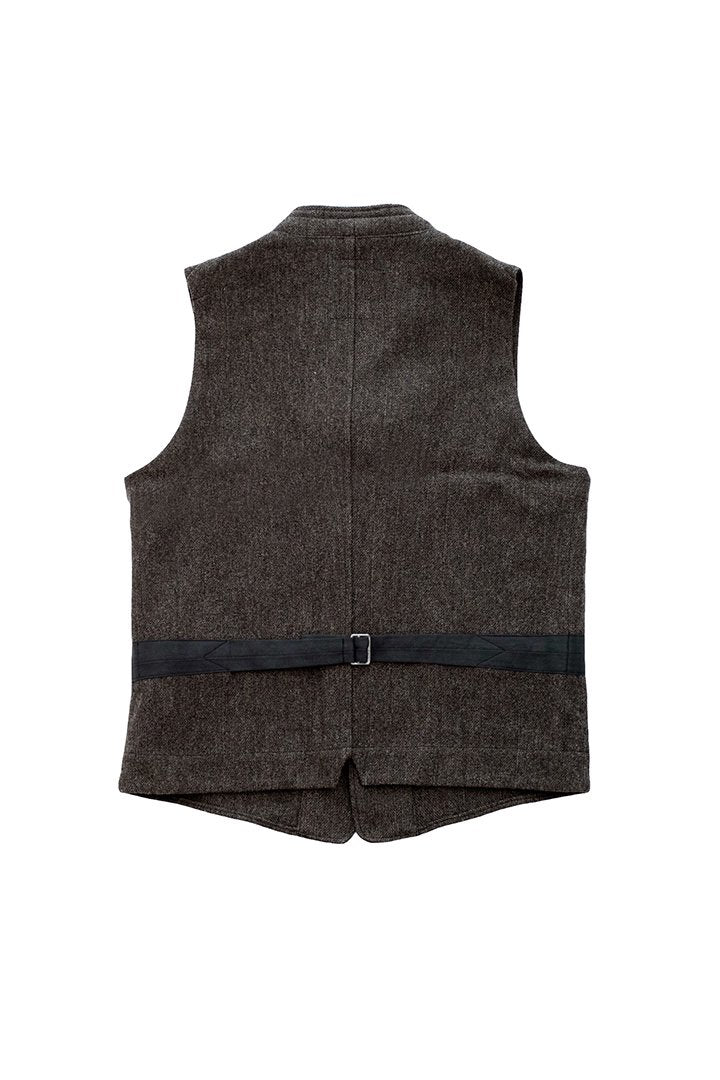 OLD JOE - TWEED SACK VEST - OLIVE LINEN TWEED OX