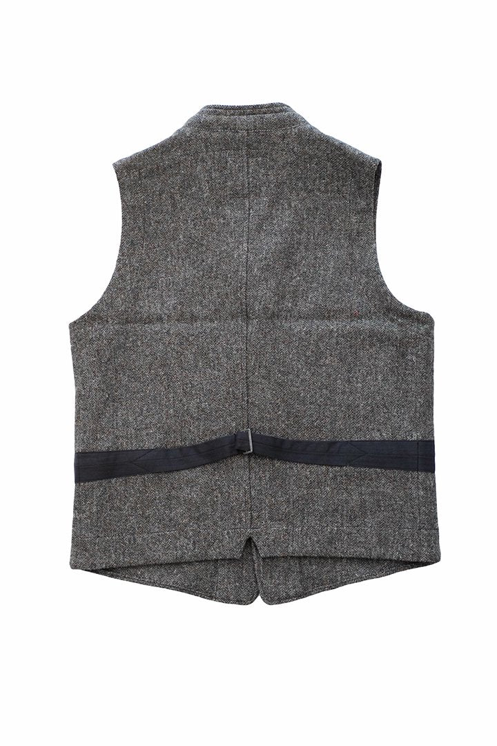 OLD JOE - TWEED SACK VEST - CHARCOAL KEMPY HERRINGBONE