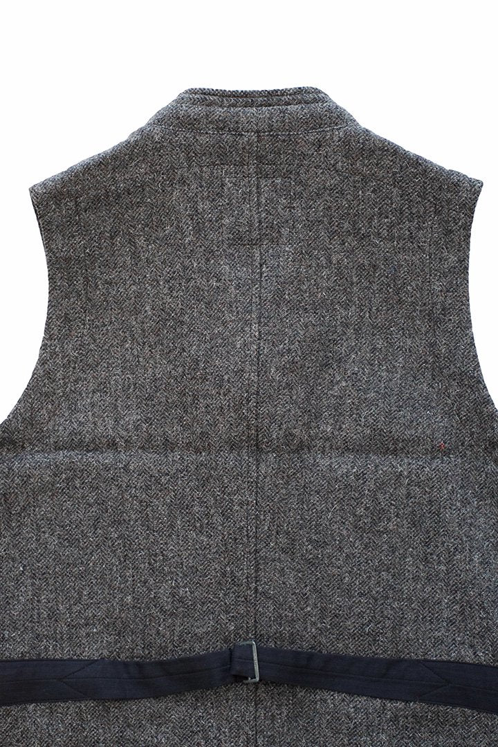 OLD JOE - TWEED SACK VEST - CHARCOAL KEMPY HERRINGBONE