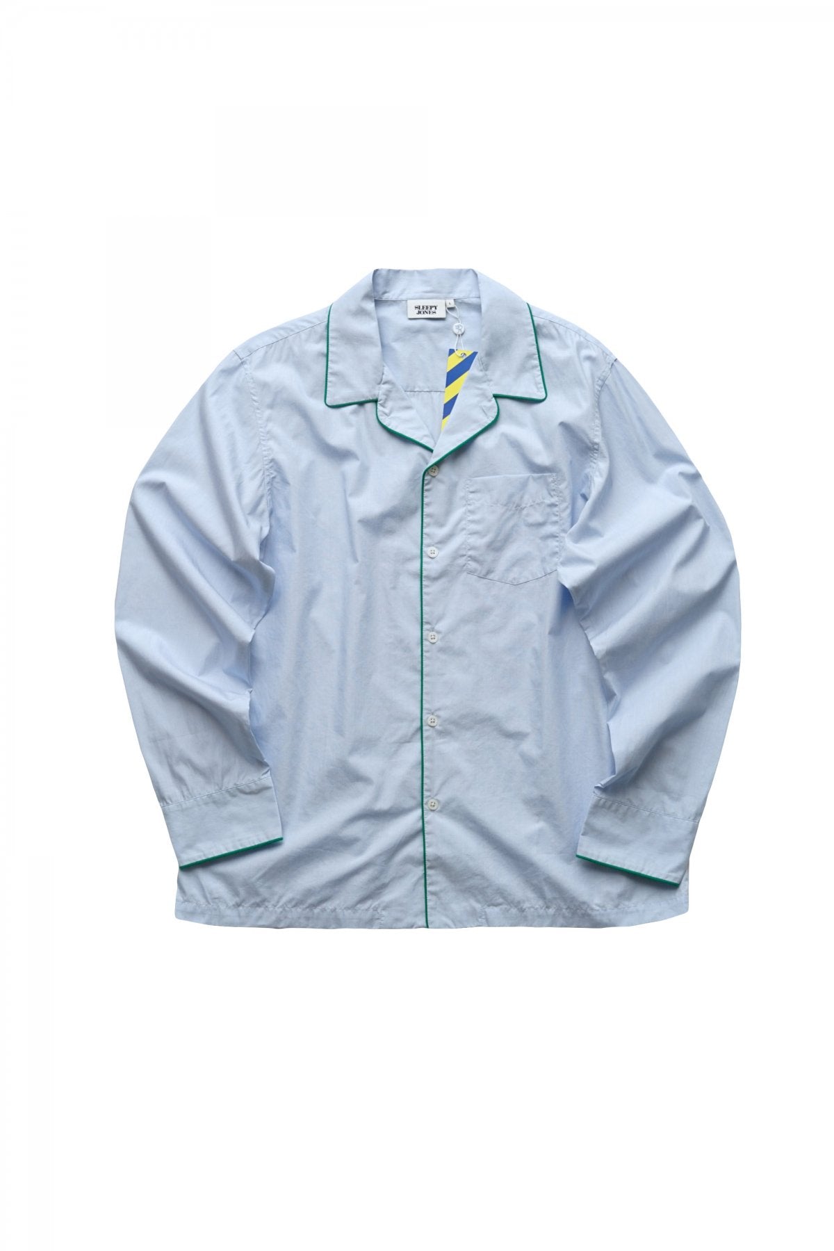 SLEEPY JONES - HENRY PAJAMA SHIRT -END ON END BLUE