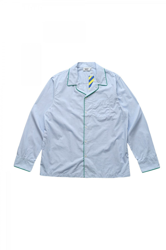 SLEEPY JONES - HENRY PAJAMA SHIRT -END ON END BLUE