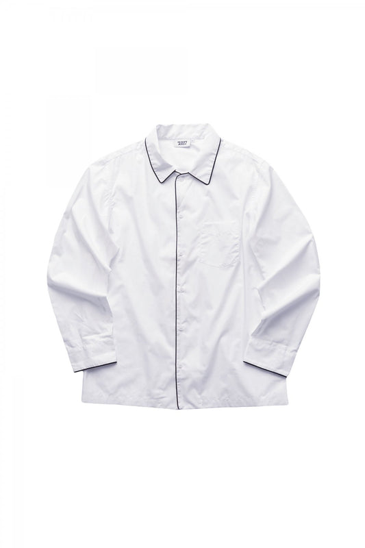 SLEEPY JONES - HENRY PAJAMA SHIRT -END ON END WHITE