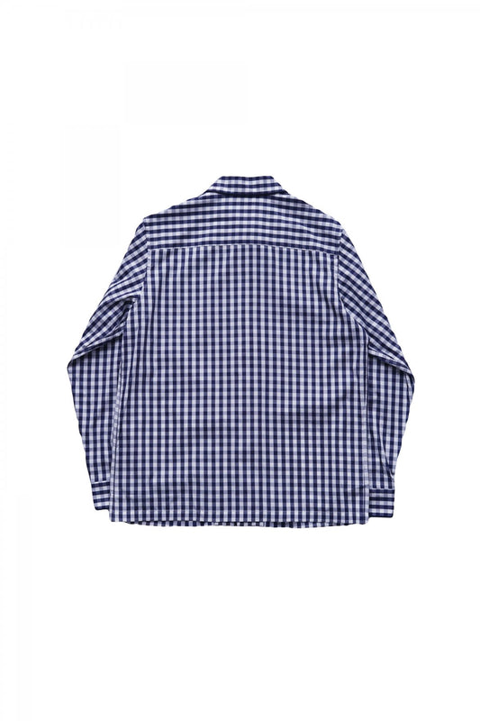 SLEEPY JONES - HENRY PAJAMA SHIRT -LARGE GINGHAM NAVY