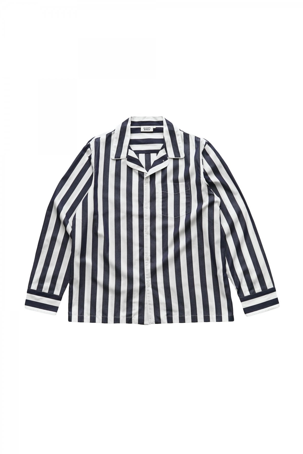 SLEEPY JONES - HENRY PAJAMA SHIRT -TENT STRIPE NAVY