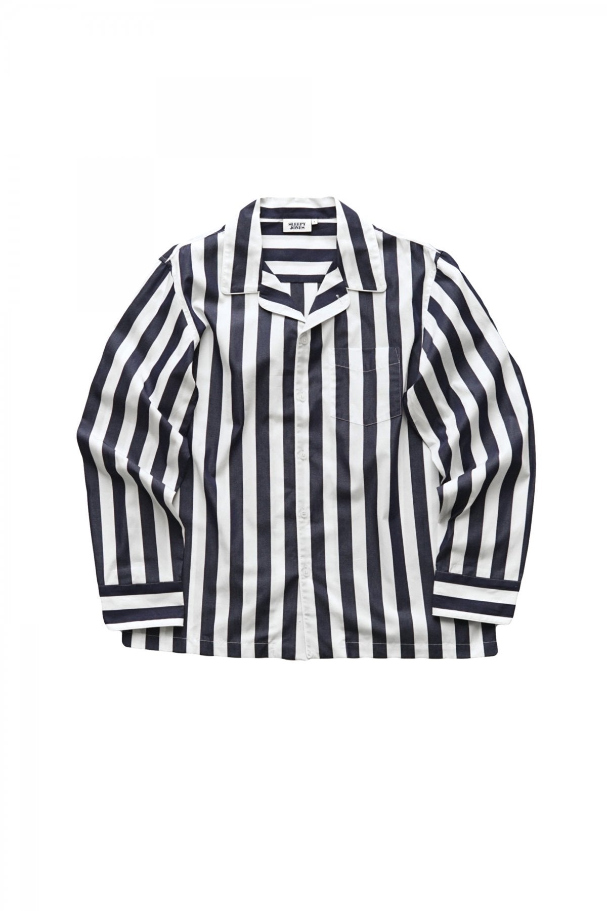 SLEEPY JONES - HENRY PAJAMA SHIRT -TENT STRIPE NAVY