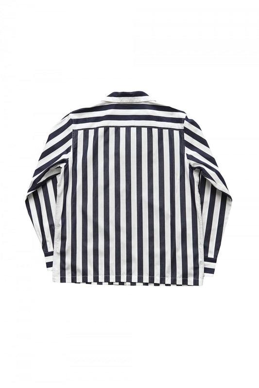 SLEEPY JONES - HENRY PAJAMA SHIRT -TENT STRIPE NAVY