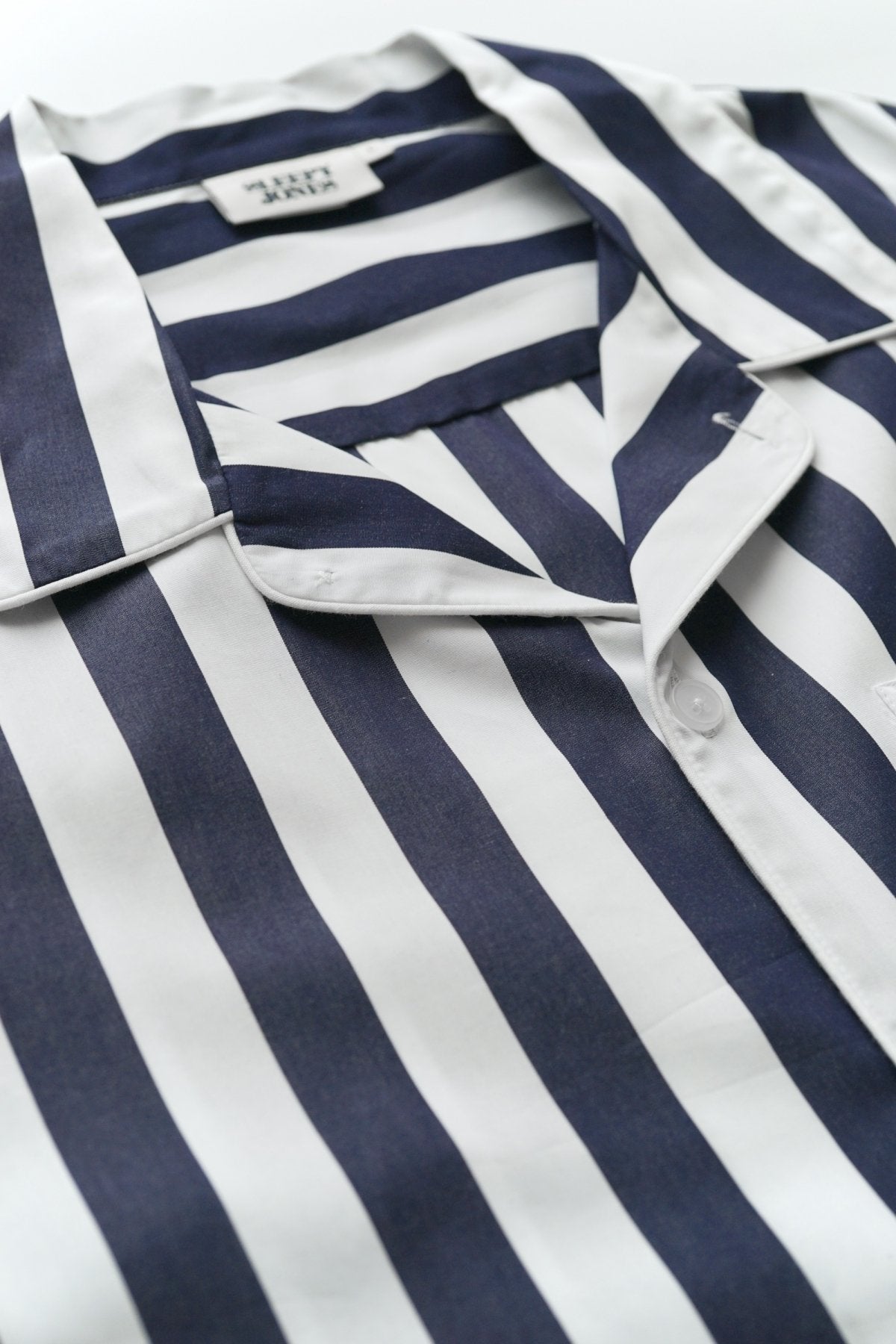 SLEEPY JONES - HENRY PAJAMA SHIRT -TENT STRIPE NAVY