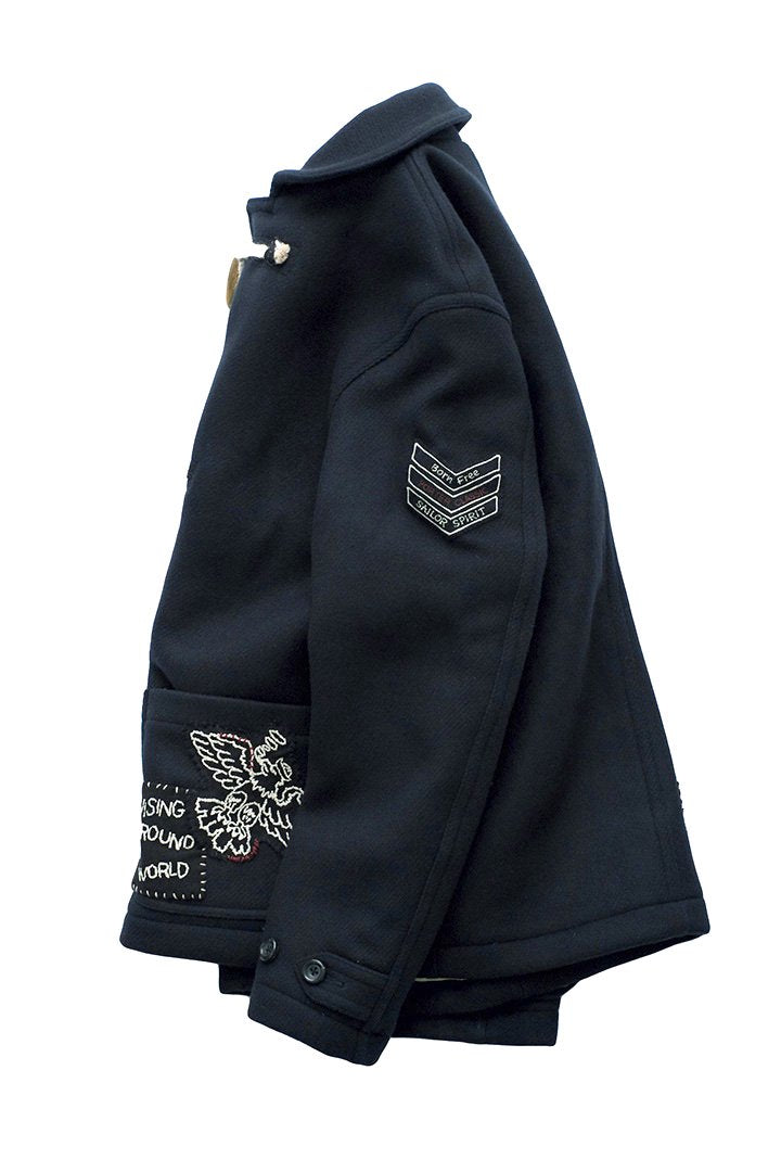 Porter Classic ★★★ - MELTON DUFFLE COAT - NAVY HOBO CUSTOM EXCLUSIVE