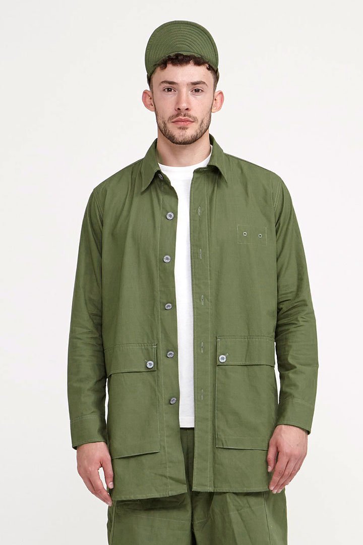 NIGEL CABOURN - LYBRO MOUNTAIN DIV BIG SHIRT-OLIVE