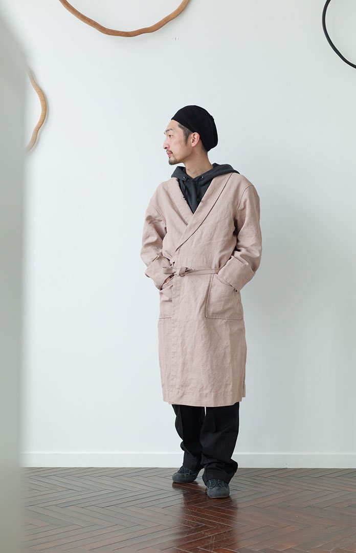 OLD JOE ★★★ - EXCLUSIVE SHAWL COLLAR WRAPPED CHORE COAT - CORAL PINK CANVAS