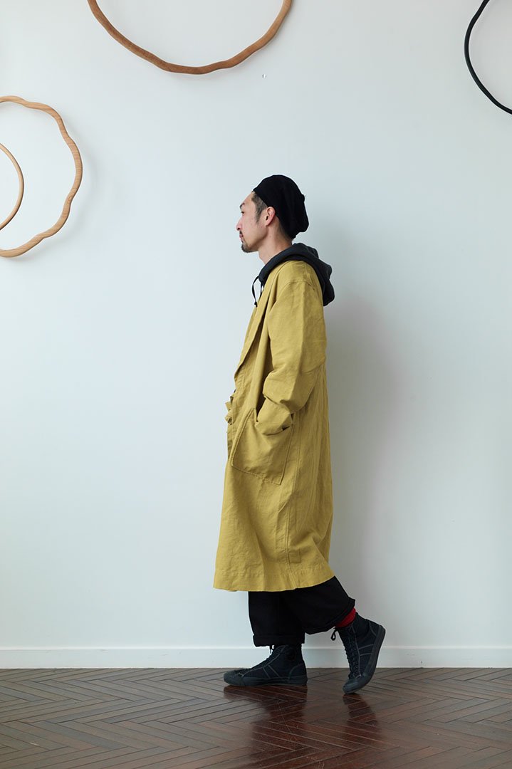 OLD JOE ★★★ - EXCLUSIVE SHAWL COLLAR WRAPPED CHORE COAT - YELLOW CANVAS