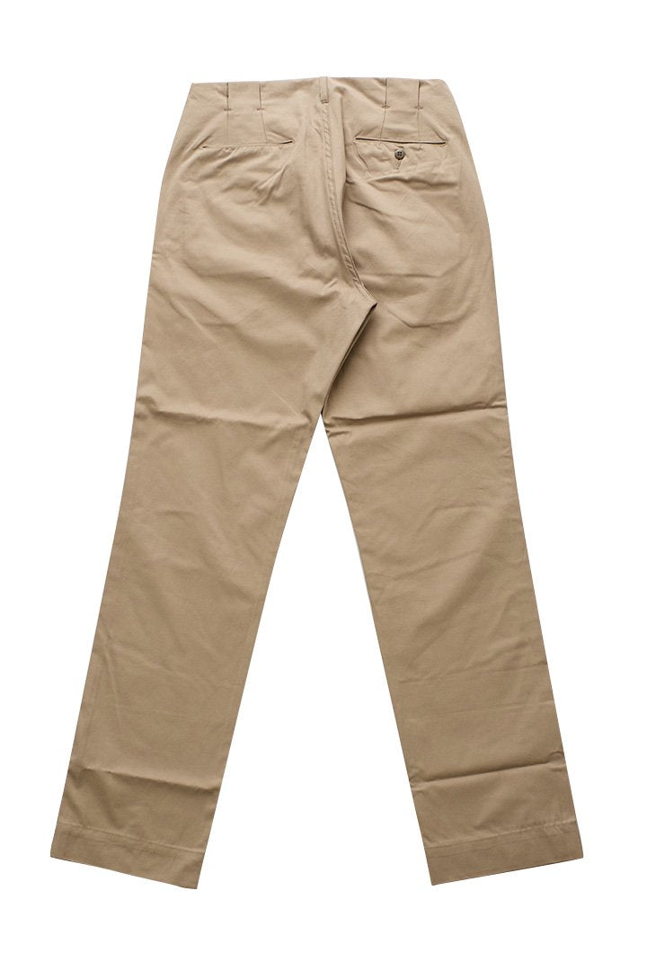 OLD JOE - HIDDEN BELT LOOP PLEATED KHAKI TROUSER - KHAKI BEIGE