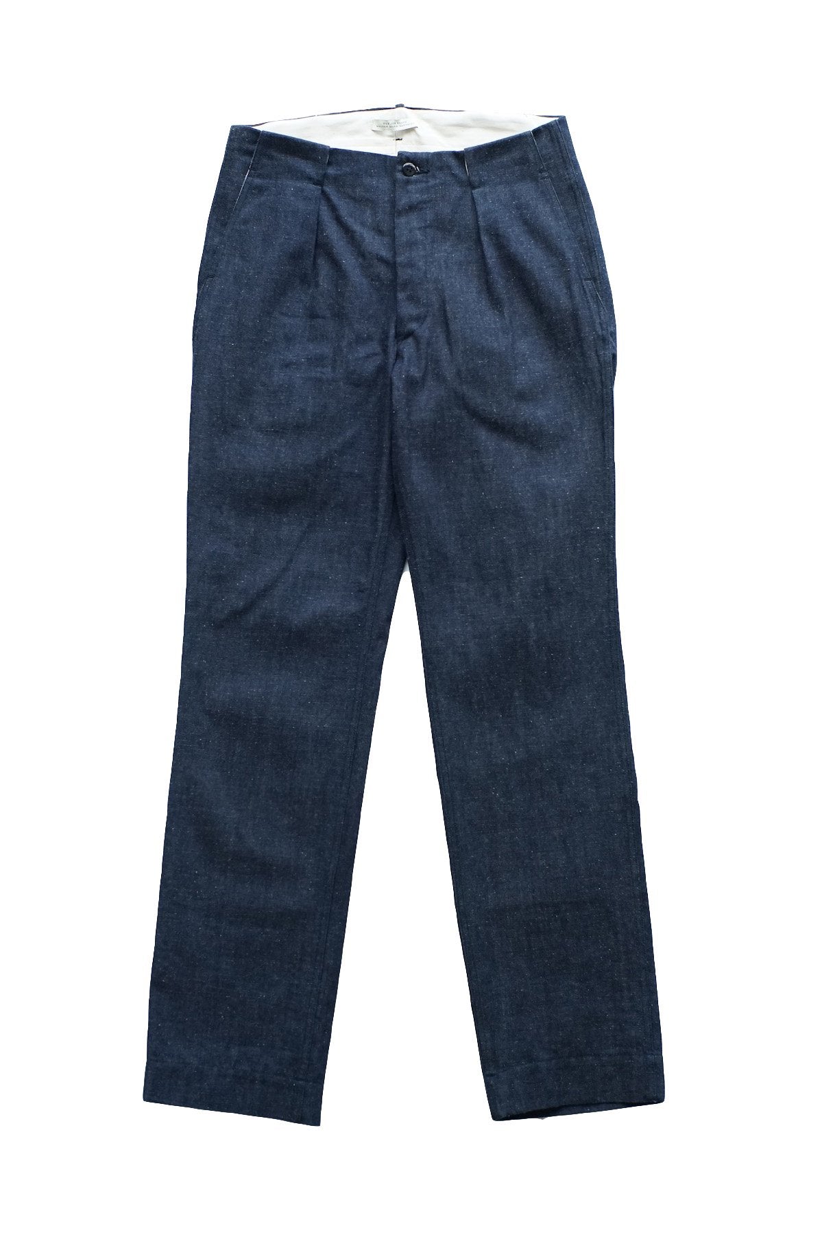 OLD JOE - HIDDEN BELT LOOP PLEATED KHAKI TROUSER - NEP INDIGO