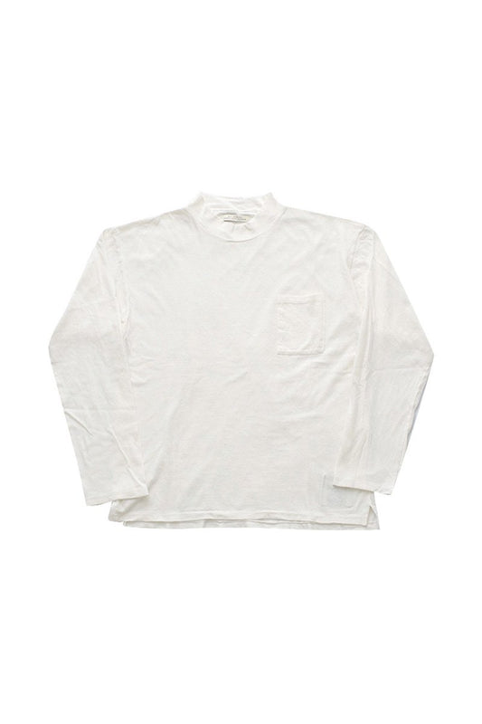 OLD JOE - SILK NEP JERSEY MOCK NECK PULLOVER - RAW WHITE