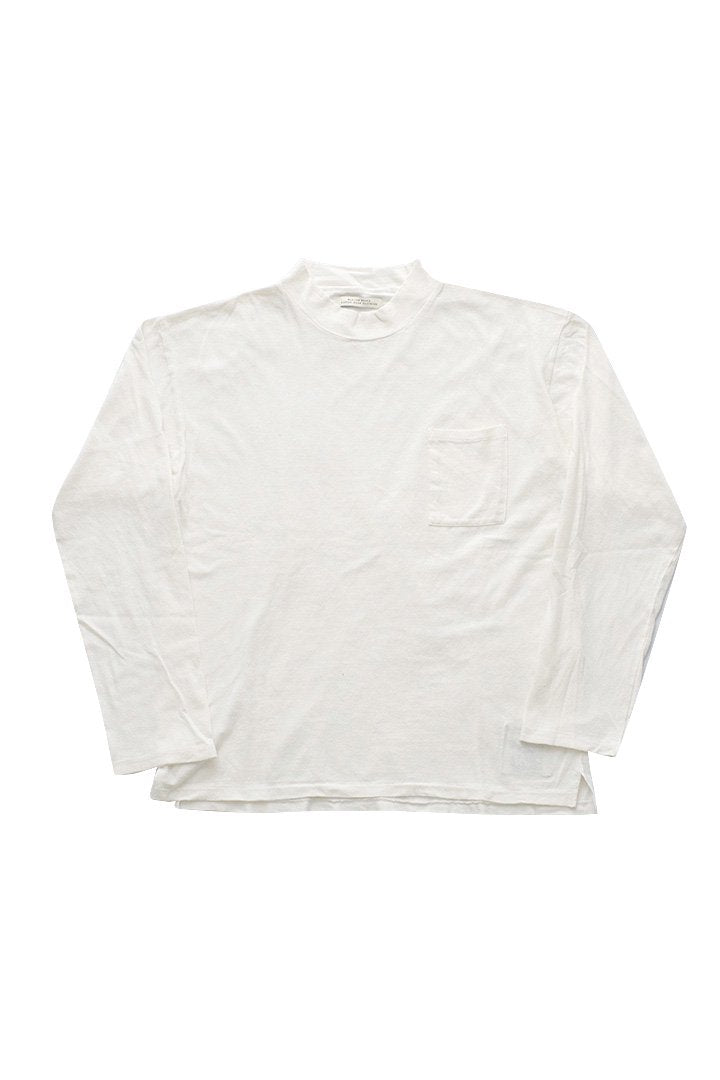 OLD JOE - SILK NEP JERSEY MOCK NECK PULLOVER - RAW WHITE