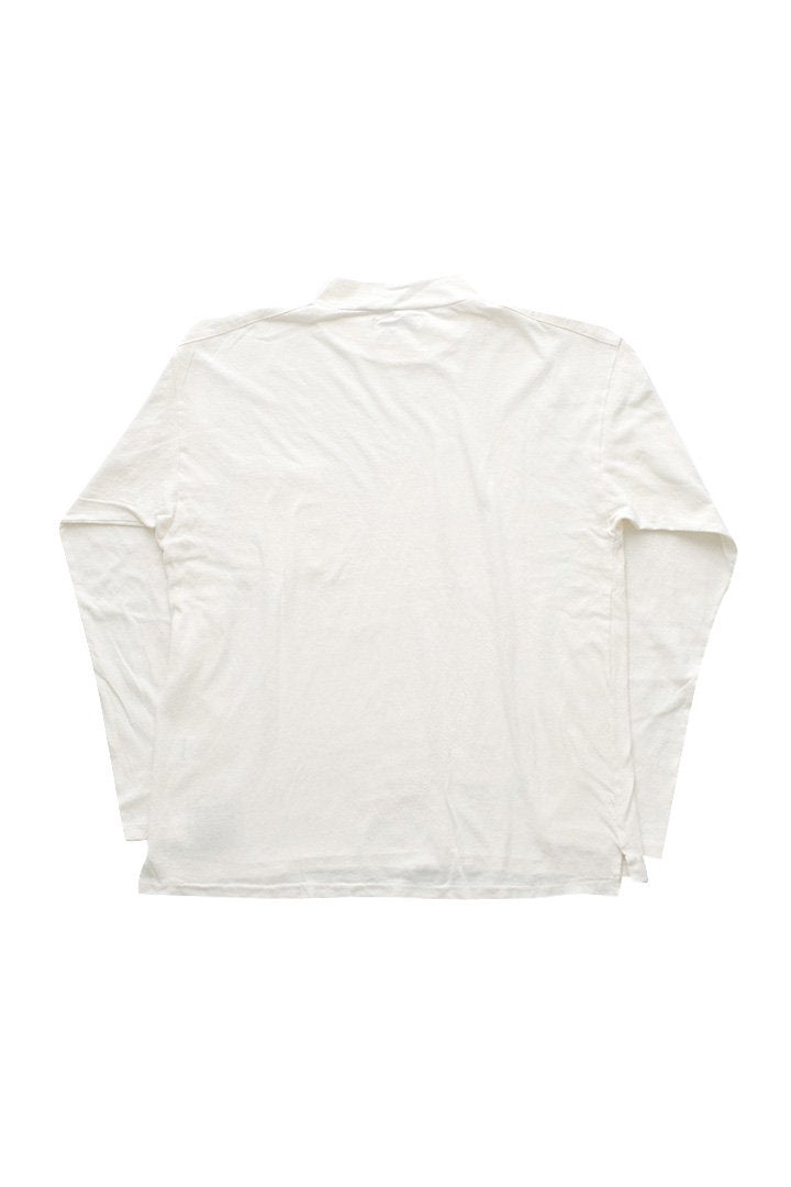 OLD JOE - SILK NEP JERSEY MOCK NECK PULLOVER - RAW WHITE