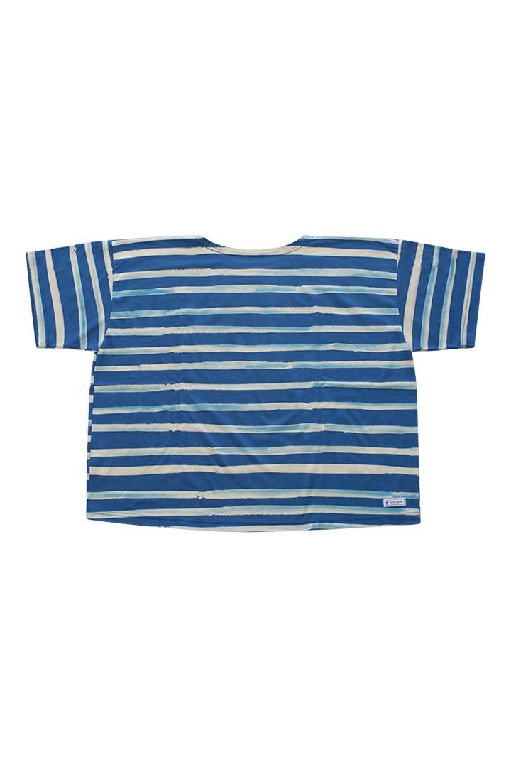 Porter Classic - ARTIST BORDER T- SHIRT - BLUE