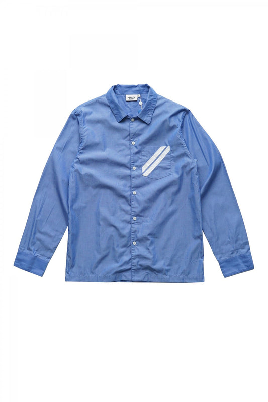 SLEEPY JONES - HENRY TRAINER SHIRT - POPLIN BLUE