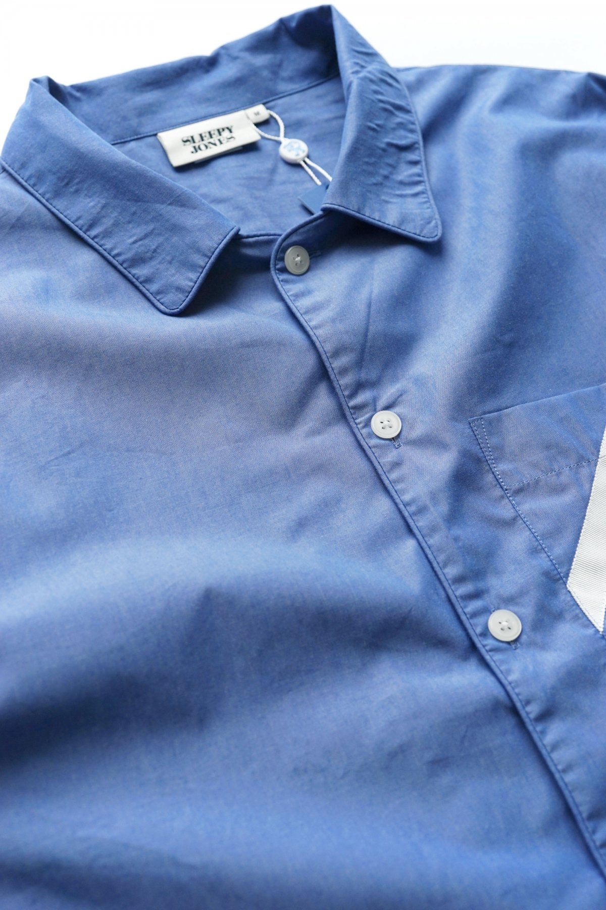 SLEEPY JONES - HENRY TRAINER SHIRT - POPLIN BLUE