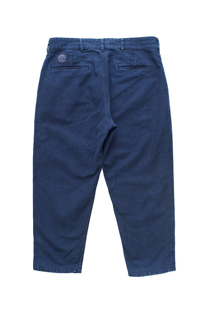 Porter Classic - MOLESKIN CROPPED PANTS - BLUE