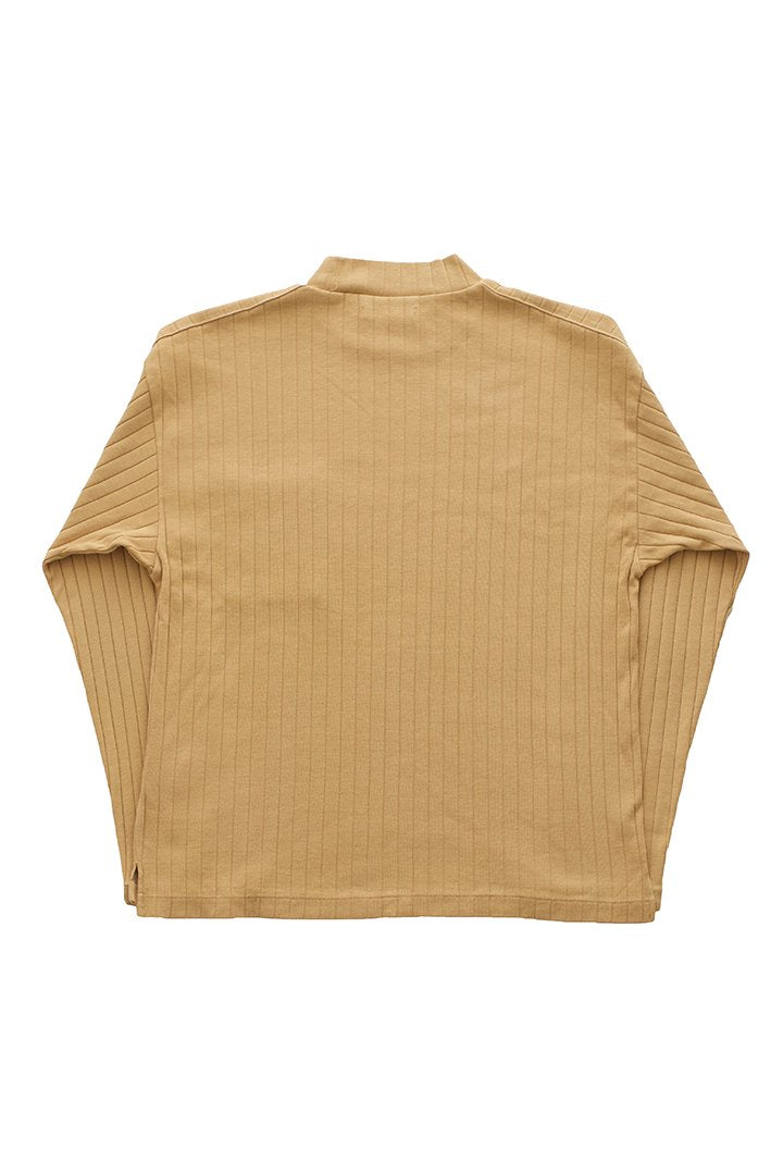 OLD JOE - DROP NEEDLE MOCK NECK PULLOVER - MANDARINE