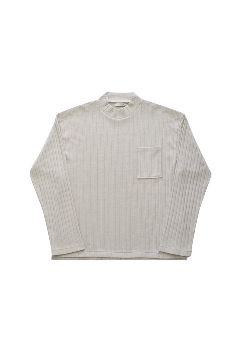 OLD JOE - DROP NEEDLE MOCK NECK PULLOVER - BONE