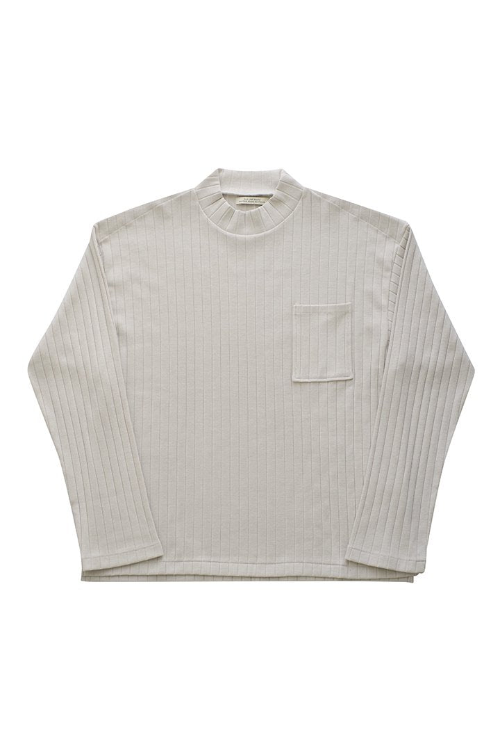 OLD JOE - DROP NEEDLE MOCK NECK PULLOVER - BONE