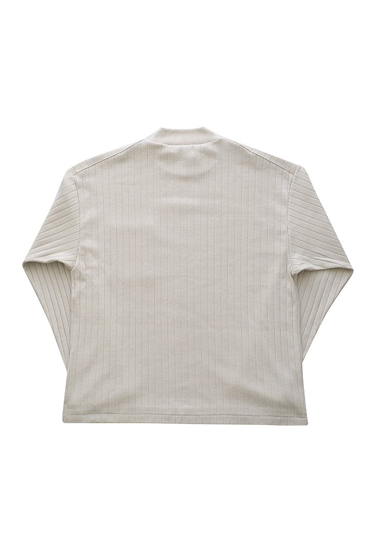 OLD JOE - DROP NEEDLE MOCK NECK PULLOVER - BONE