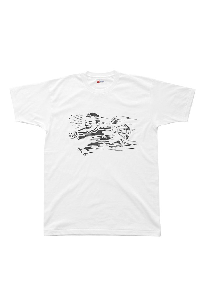 THE LMS Gallery LENS OJISAN / Stencil Tee - WHITE / BLACK