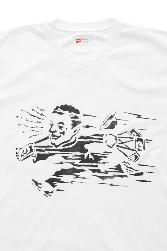 THE LMS Gallery LENS OJISAN / Stencil Tee - WHITE / BLACK