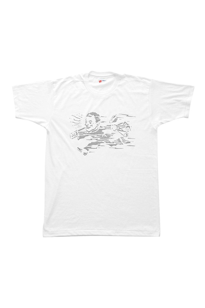 THE LMS Gallery LENS OJISAN / Stencil Tee - WHITE / GRAY