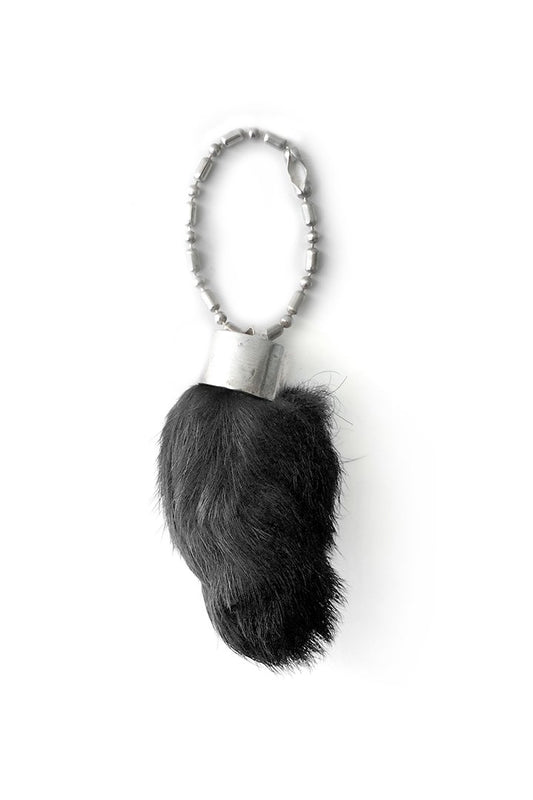 OLD JOE - RABBIT FOOT CHARM - BLACK HAIR