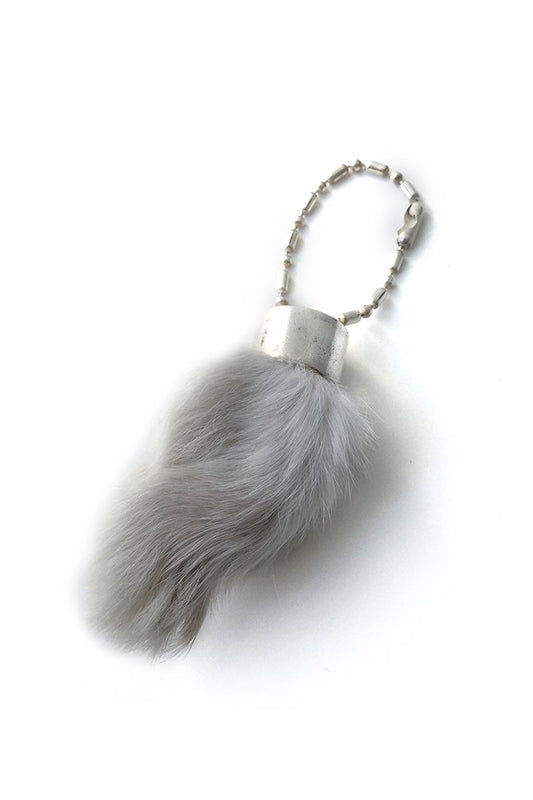 OLD JOE - RABBIT FOOT CHARM - WHITE HAIR