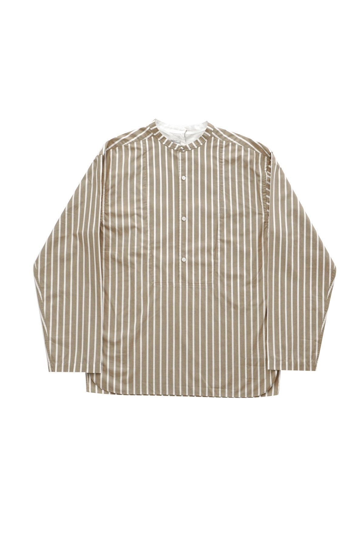 OLD JOE - BACK-PLACKET BAND COLLER SHIRTS - BISQUE STRIPE