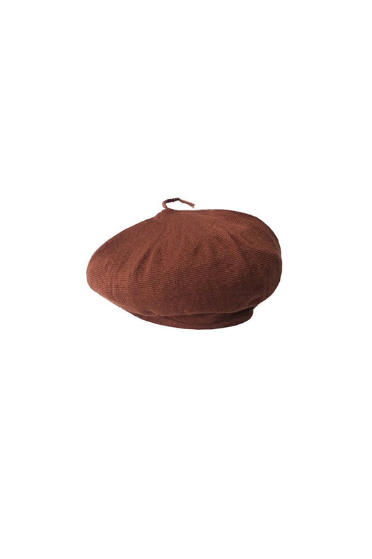 OLD JOE - RAMIE WOOL KNITTING BERET - CAYENNE