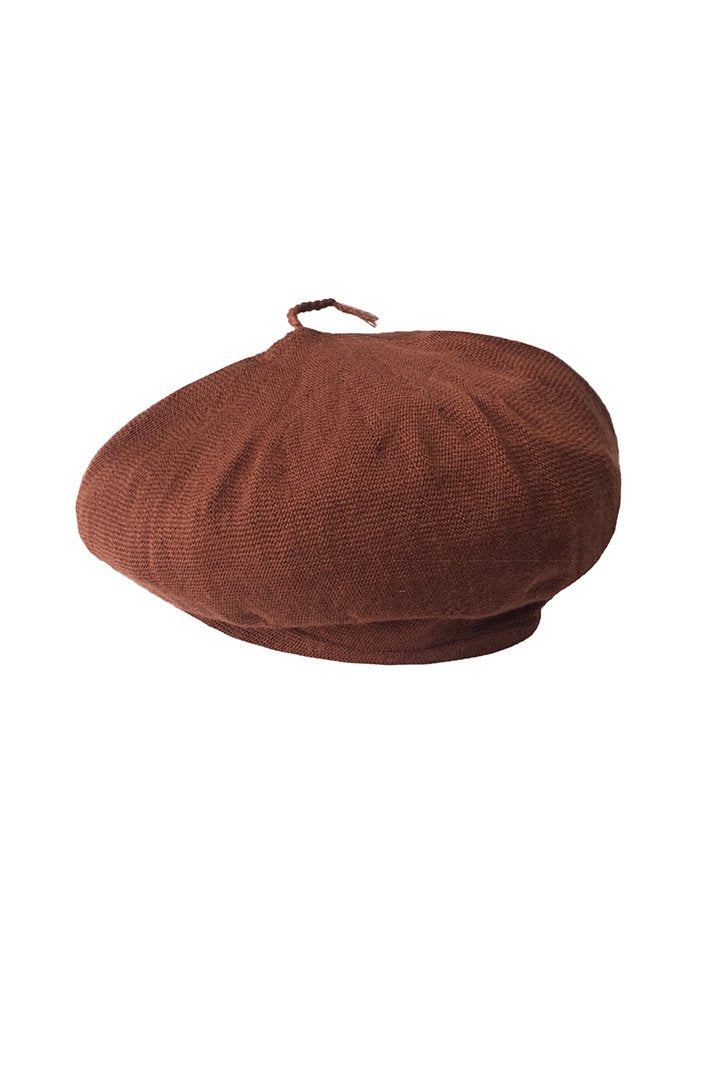 OLD JOE - RAMIE WOOL KNITTING BERET - CAYENNE