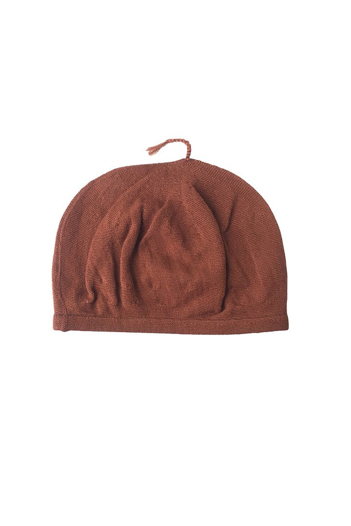 OLD JOE - RAMIE WOOL KNITTING BERET - CAYENNE