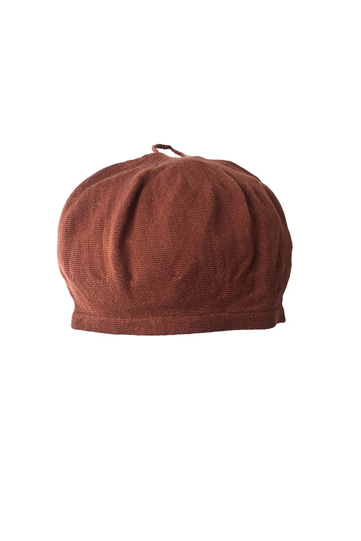 OLD JOE - RAMIE WOOL KNITTING BERET - CAYENNE