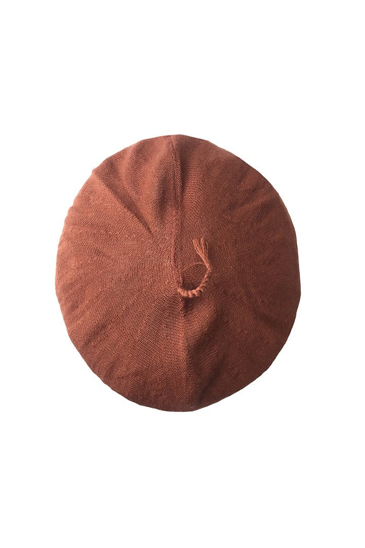 OLD JOE - RAMIE WOOL KNITTING BERET - CAYENNE