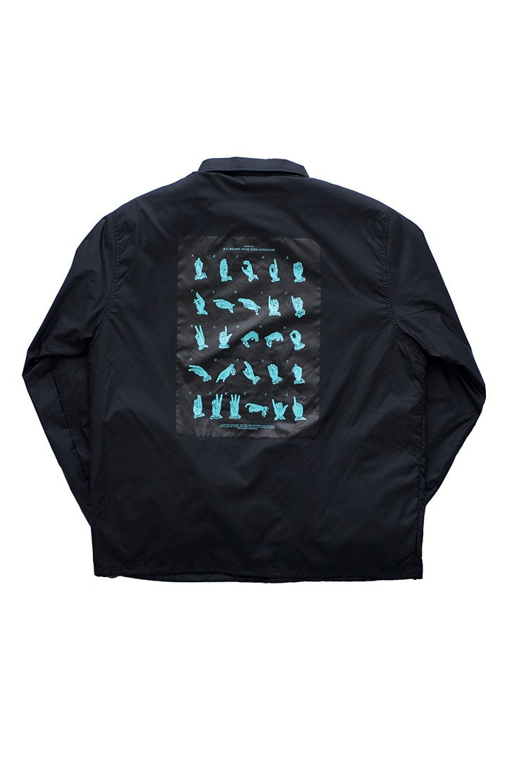 BILLBOARD - COACH JACKET "HAND SIGN LANGUAGE" - BLACK