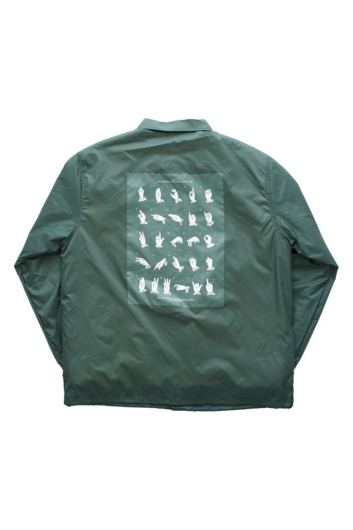 BILLBOARD - COACH JACKET "HAND SIGN LANGUAGE" - DARK GREEN